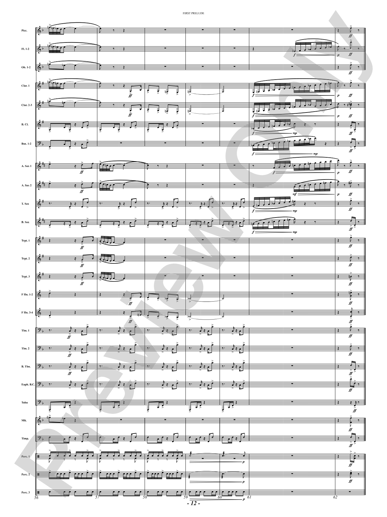 First Prelude: Concert Band Conductor Score & Parts