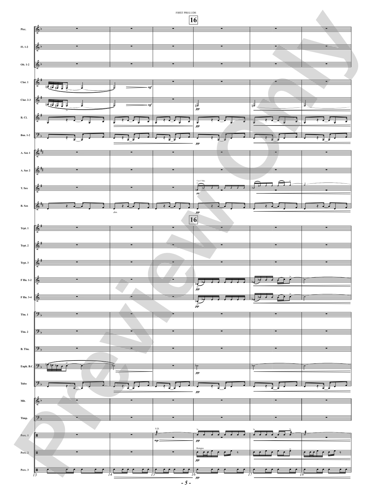 First Prelude: Concert Band Conductor Score & Parts