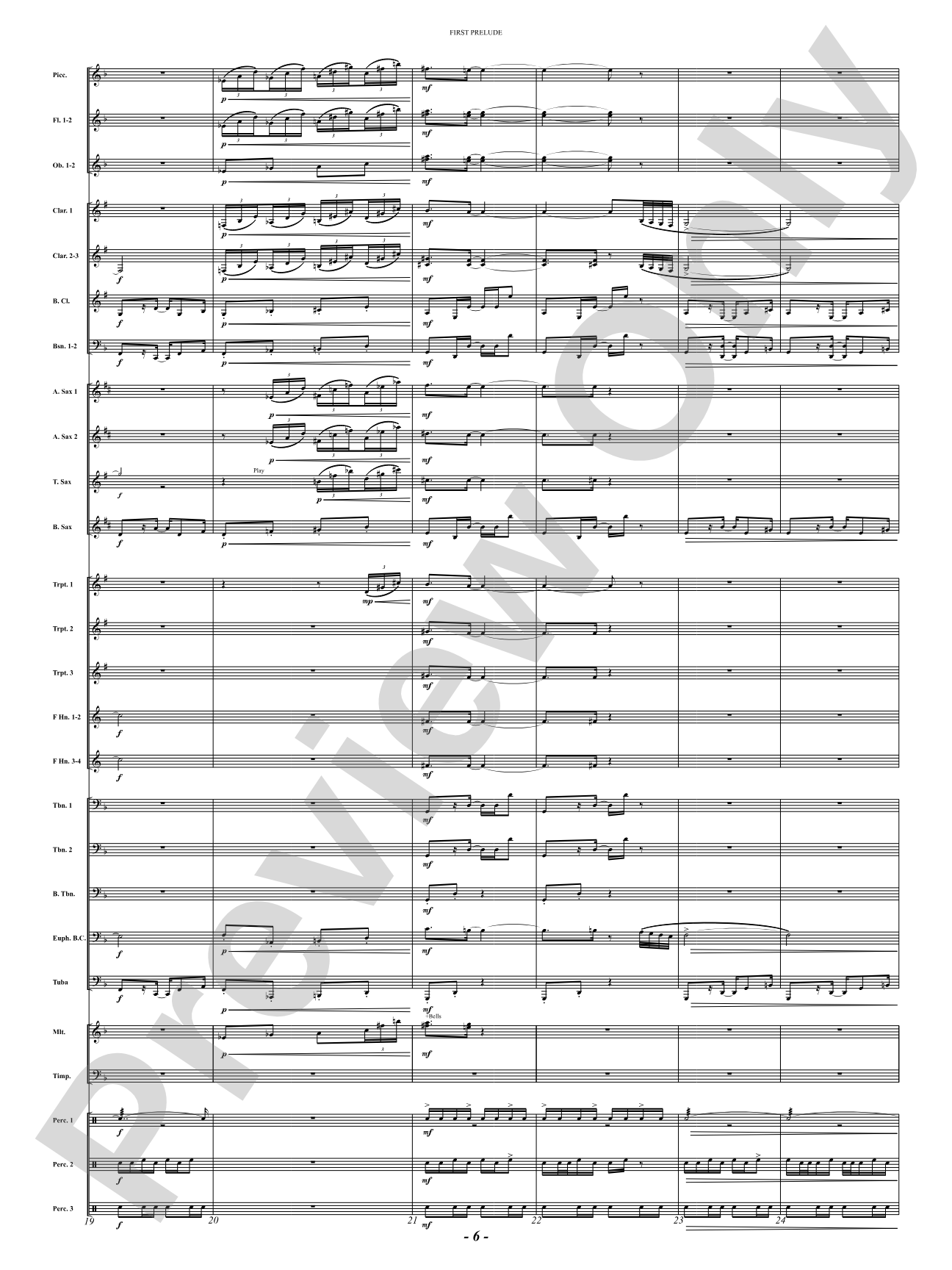 First Prelude: Concert Band Conductor Score & Parts