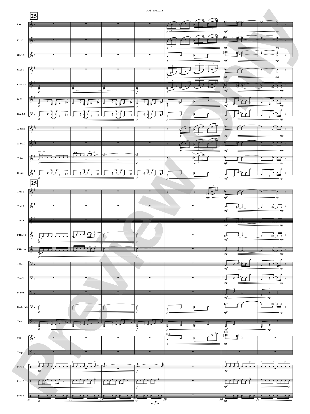 First Prelude: Concert Band Conductor Score & Parts