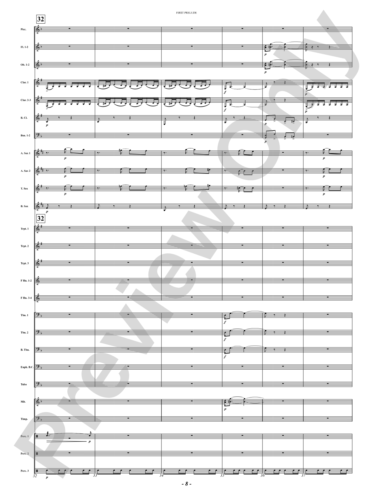 First Prelude: Concert Band Conductor Score & Parts