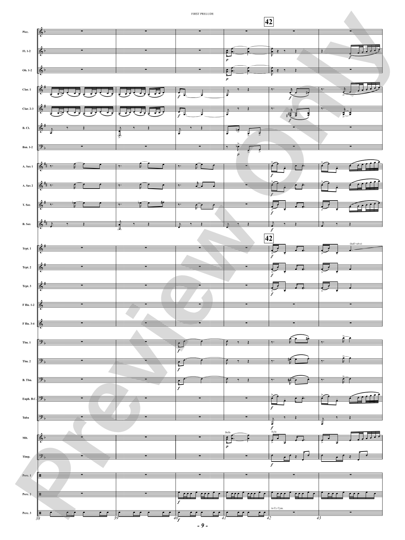 First Prelude: Concert Band Conductor Score & Parts
