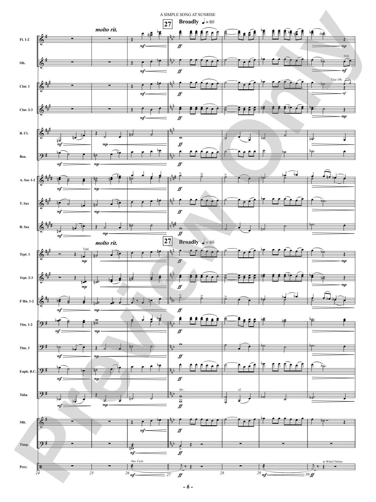 A Simple Song at Sunrise (from "Florida Suite"): Concert Band Conductor Score & Parts
