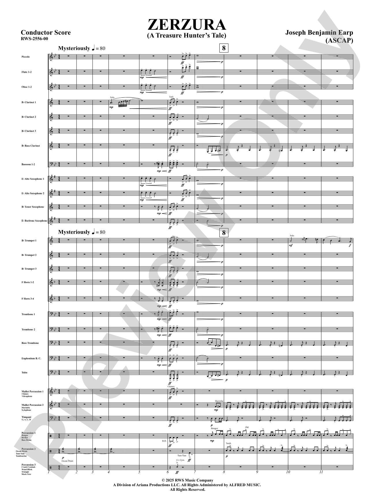 Zerzura (A Treasure Hunter's Tale): Concert Band Conductor Score & Parts
