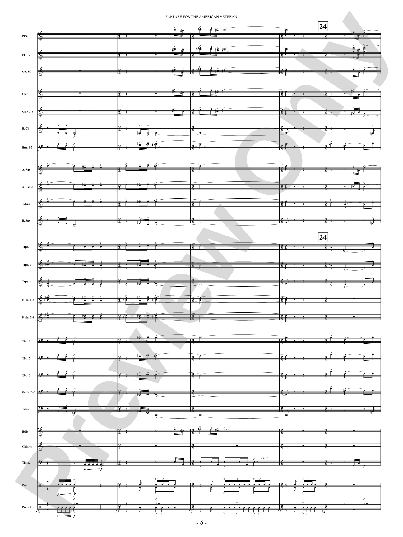 Fanfare For The American Veteran: Concert Band Conductor Score & Parts