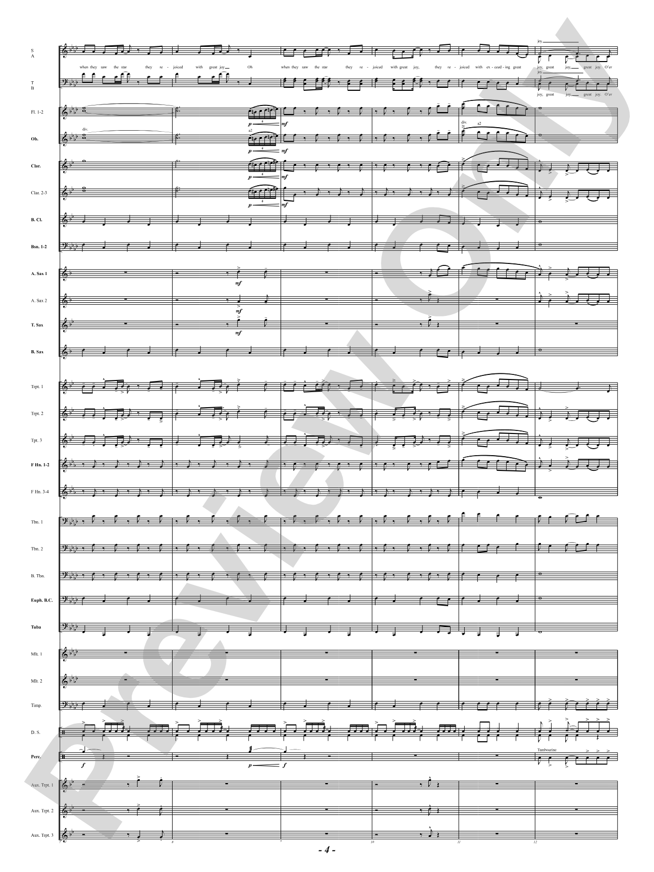 Rejoice With Exceeding Great Joy (for Concert Band and Choir): Concert Band Conductor Score & Parts