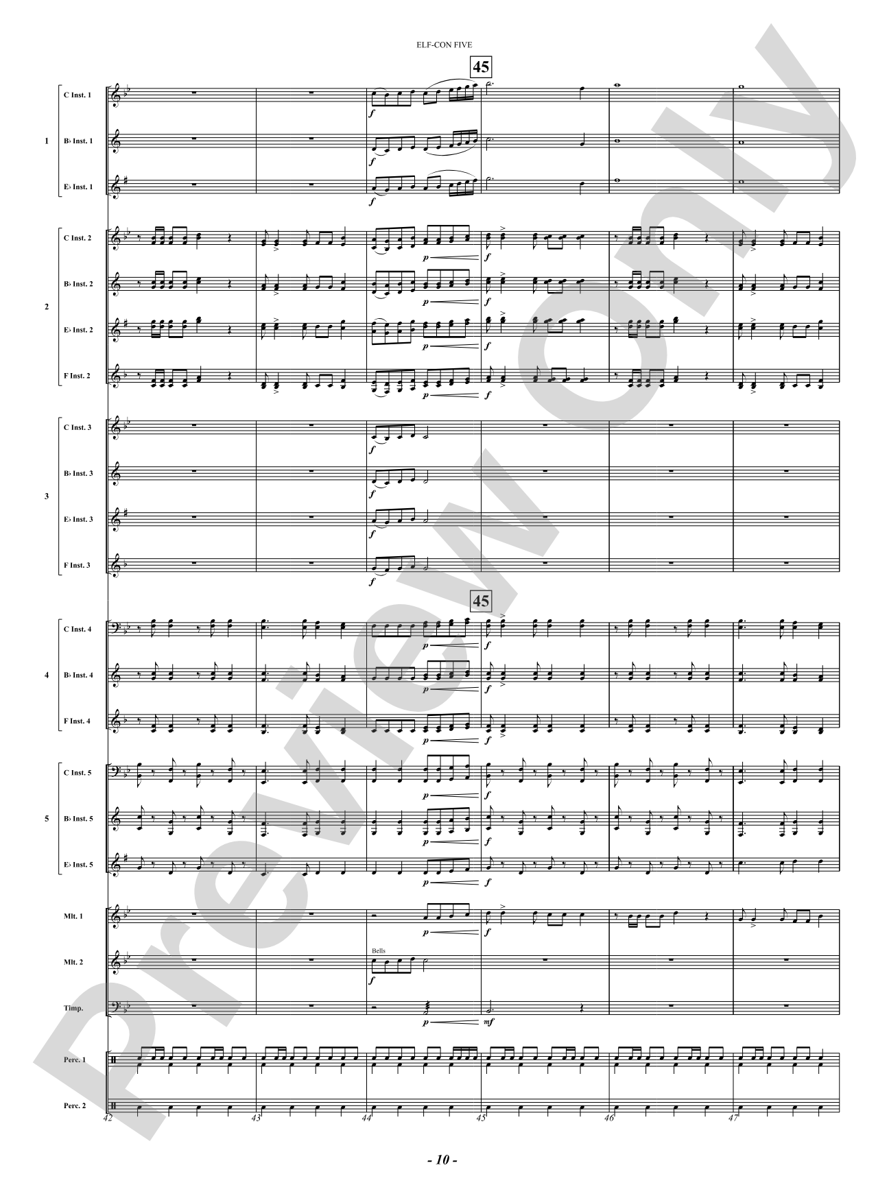 ELF-CON FIVE (All Is Calm): Concert Band Conductor Score & Parts