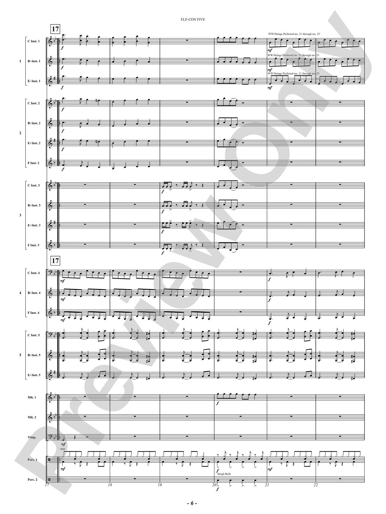 ELF-CON FIVE (All Is Calm): Concert Band Conductor Score & Parts