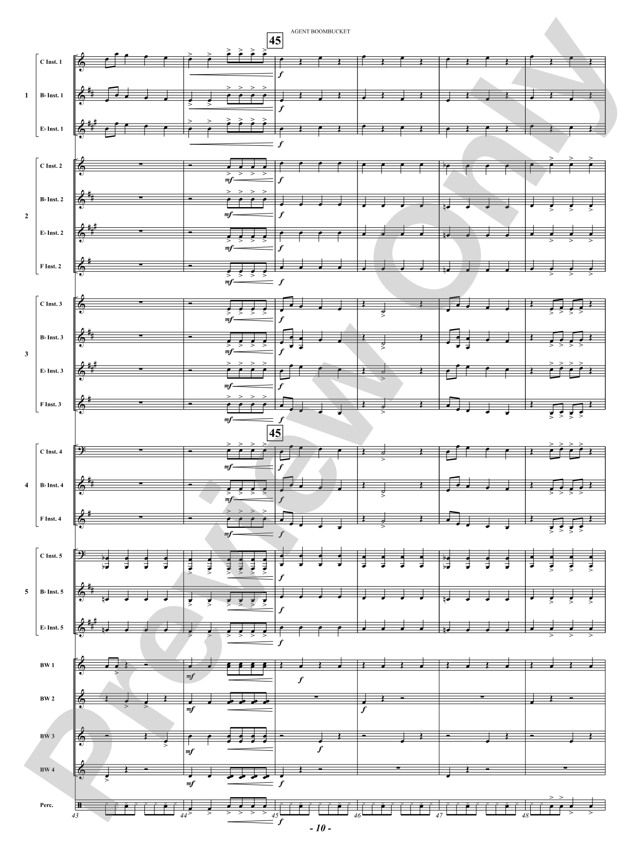 Agent Boombucket: Concert Band Conductor Score & Parts