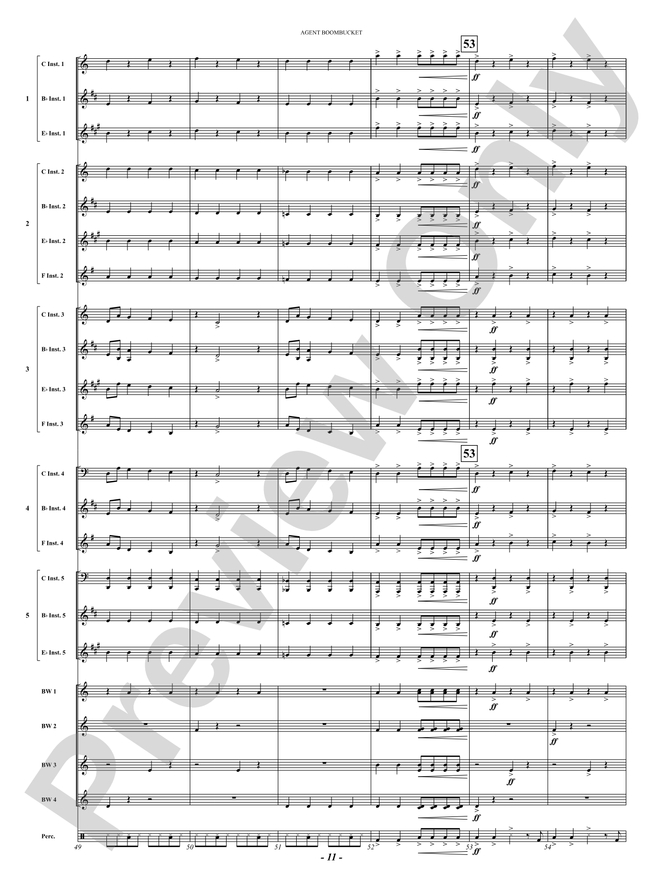 Agent Boombucket: Concert Band Conductor Score & Parts