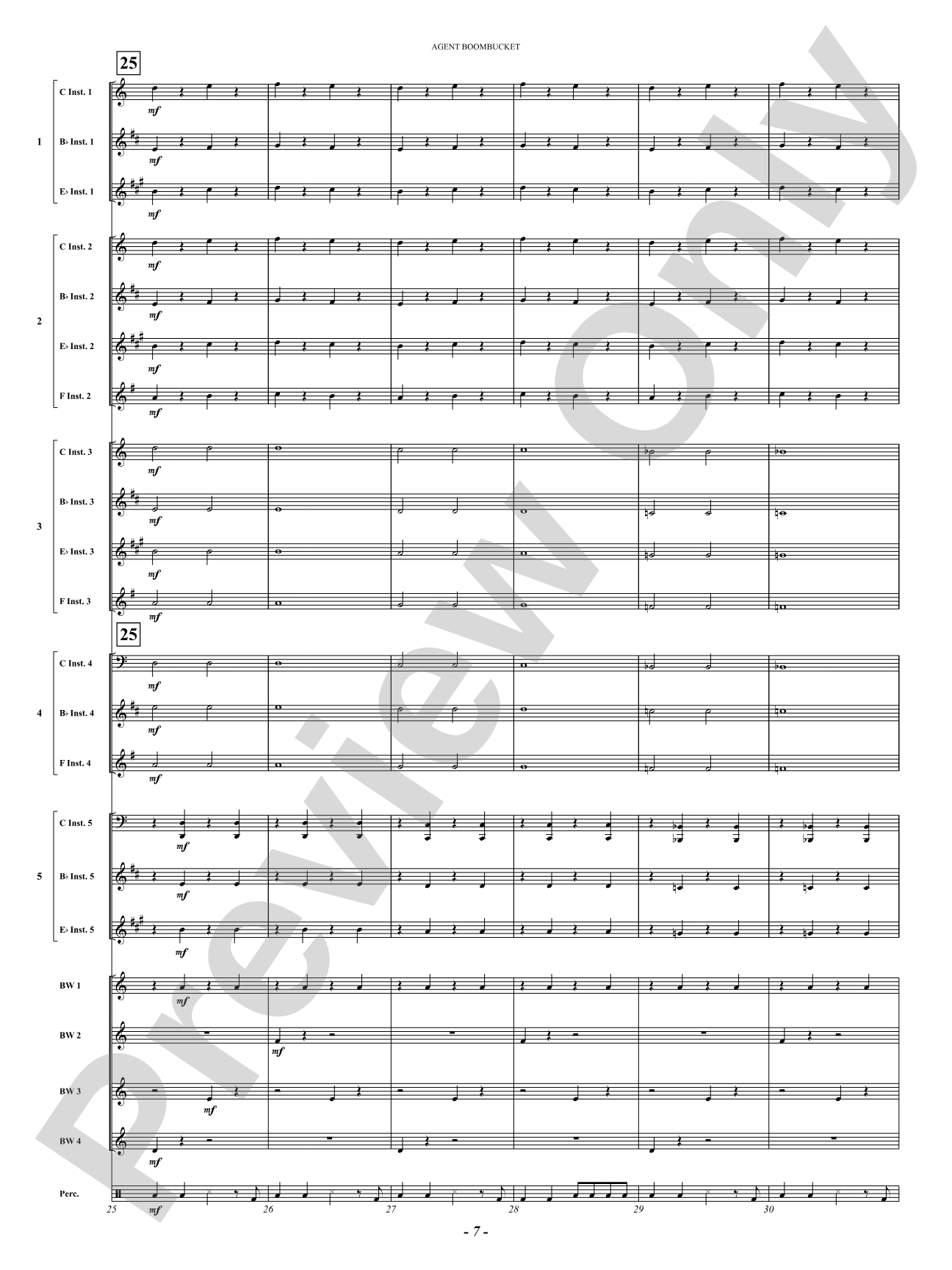 Agent Boombucket: Concert Band Conductor Score & Parts