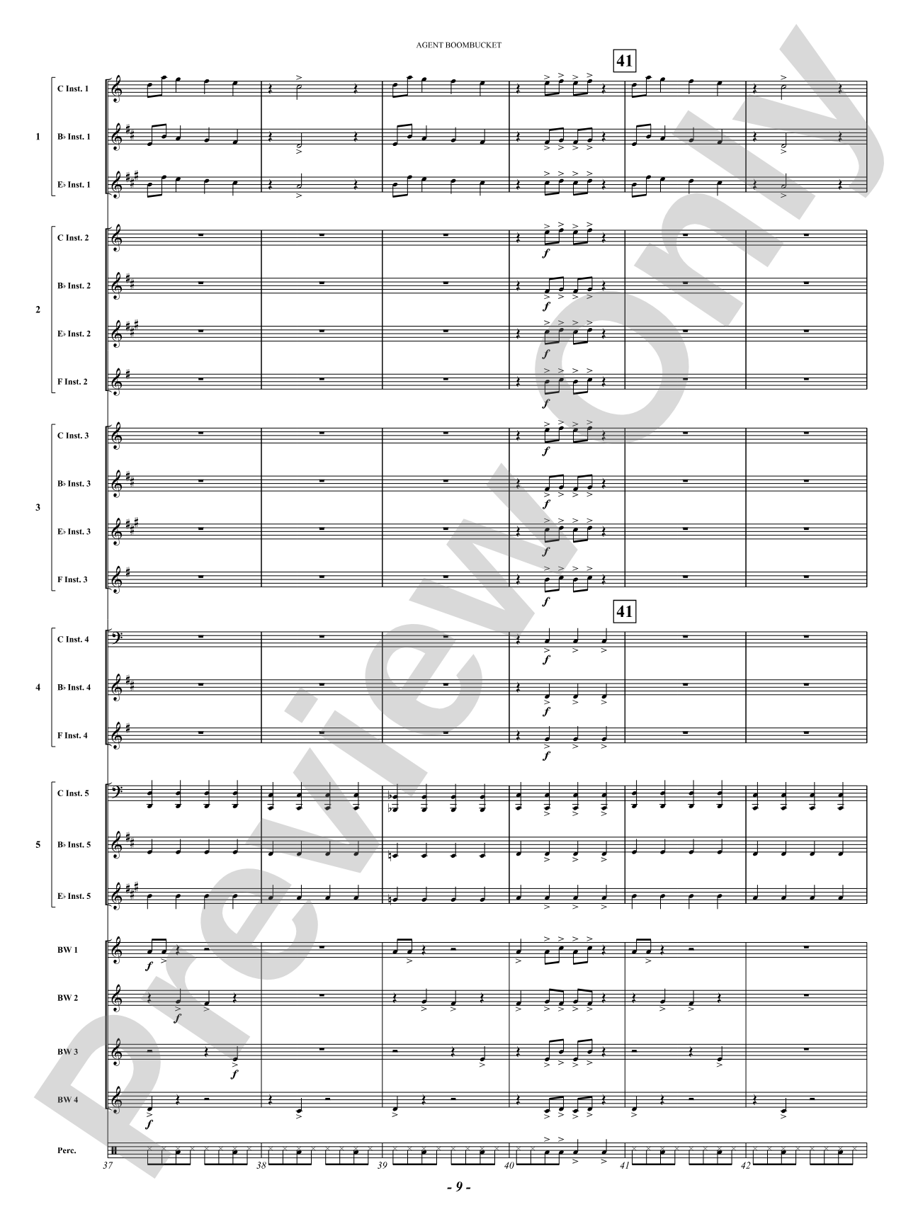 Agent Boombucket: Concert Band Conductor Score & Parts