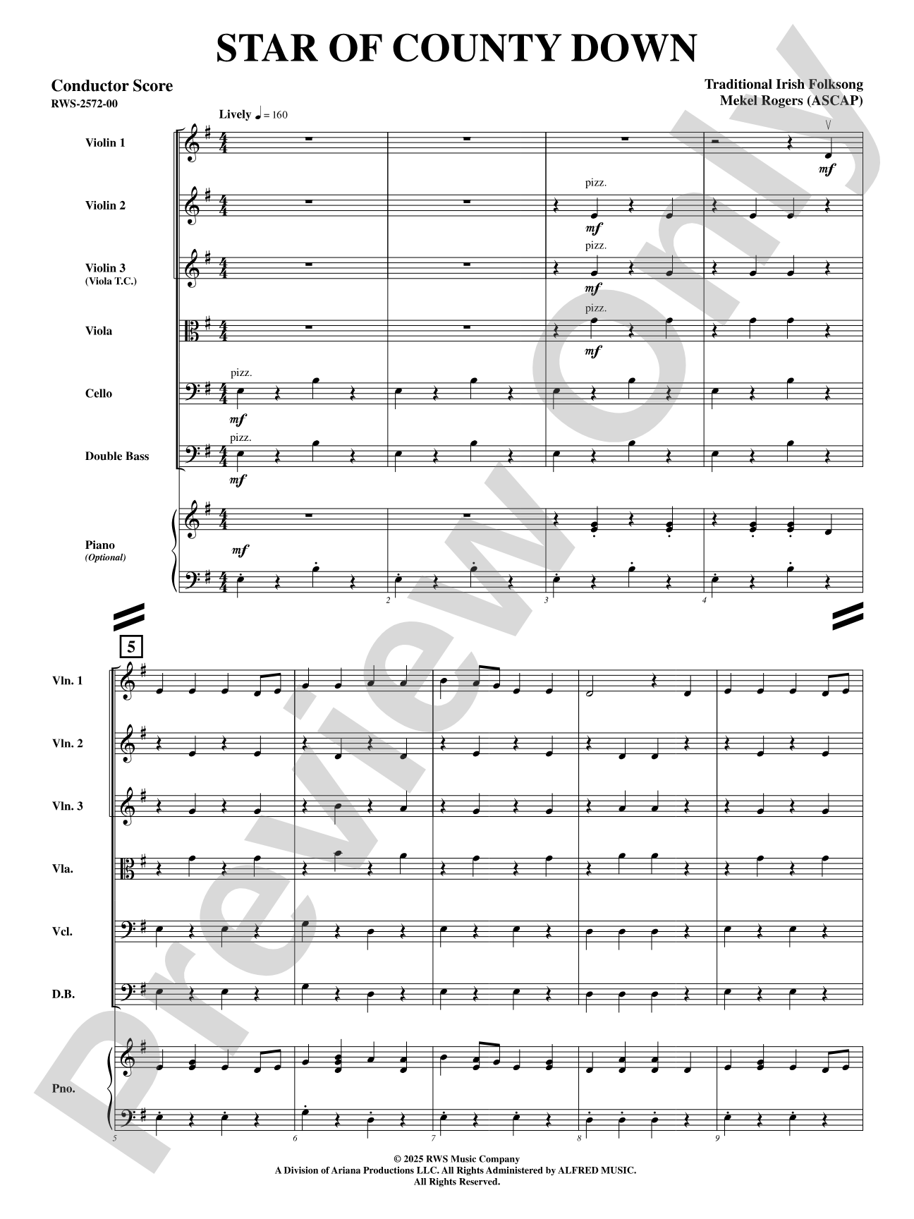 Star Of County Down: String Orchestra Conductor Score & Parts