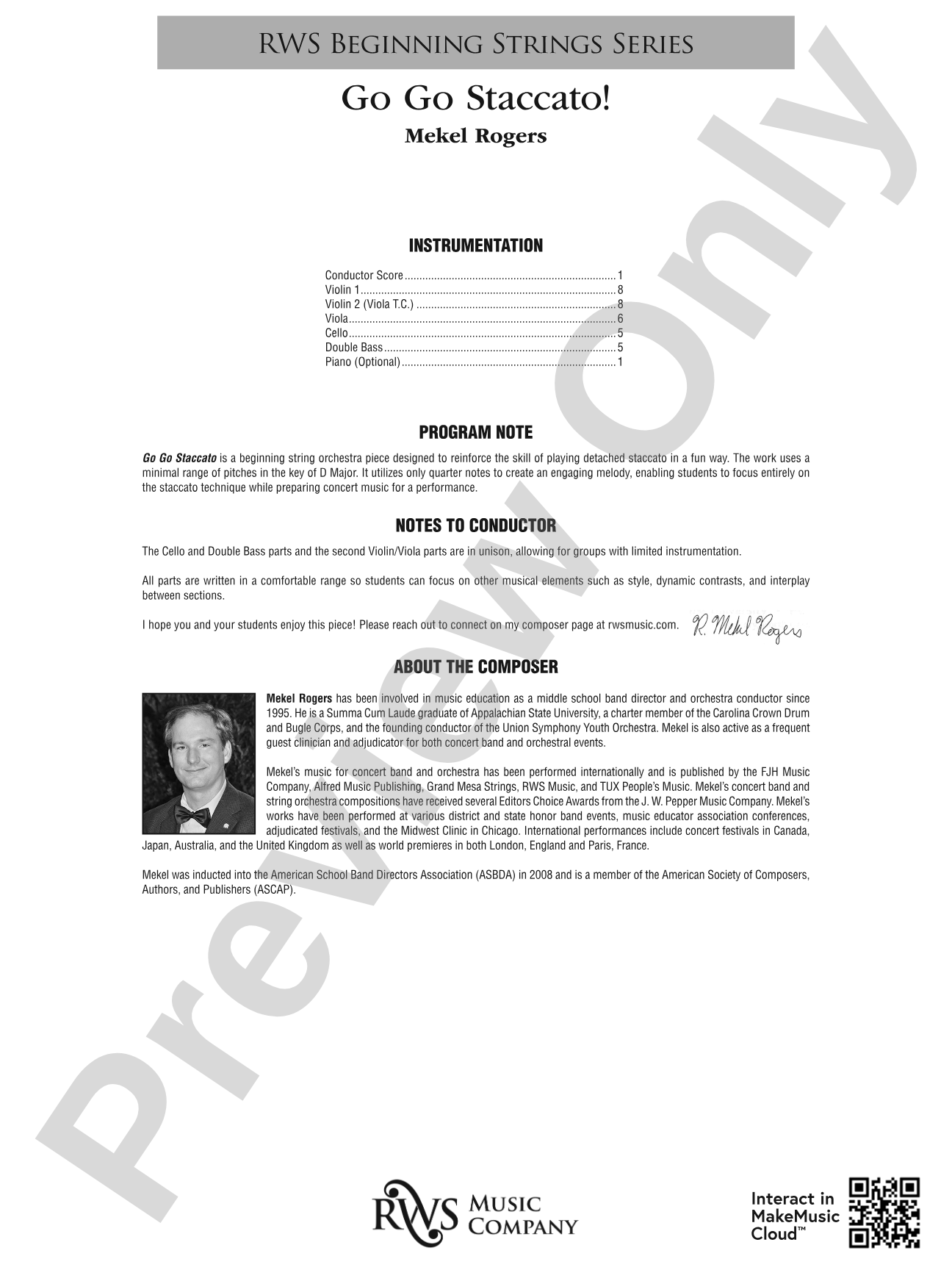 Go Go Staccato!: String Orchestra Conductor Score & Parts