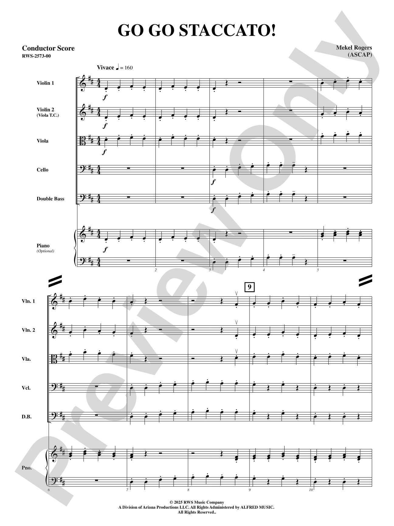 Go Go Staccato!: String Orchestra Conductor Score & Parts