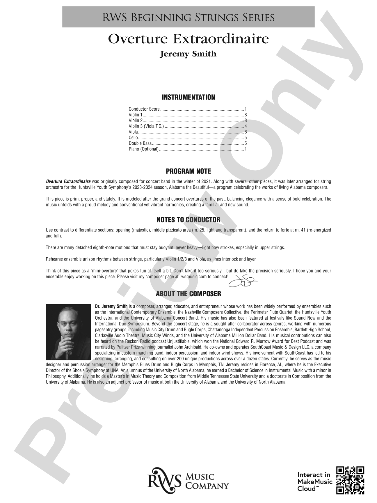 Overture Extraordinaire: String Orchestra Conductor Score & Parts
