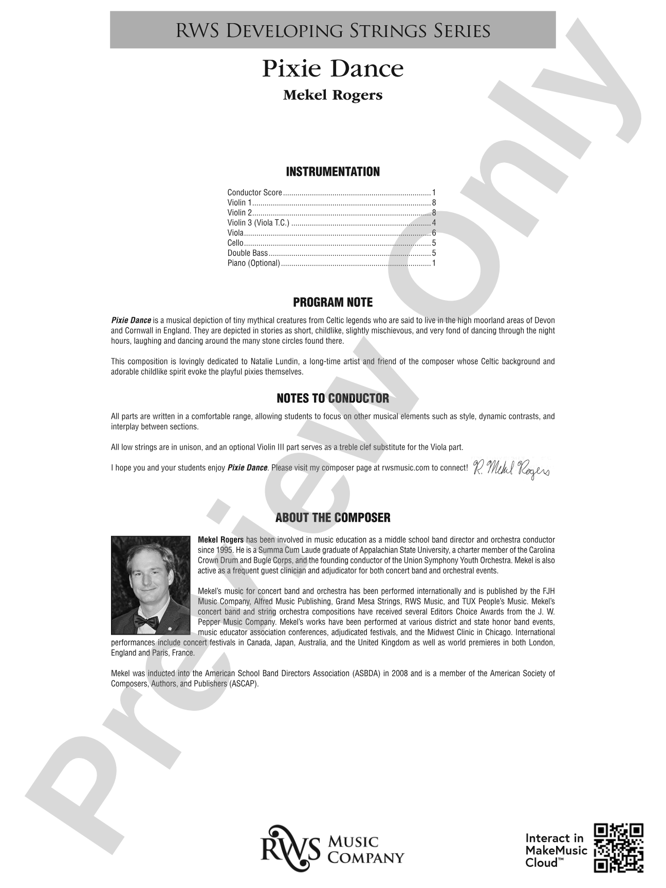 Pixie Dance: String Orchestra Conductor Score & Parts