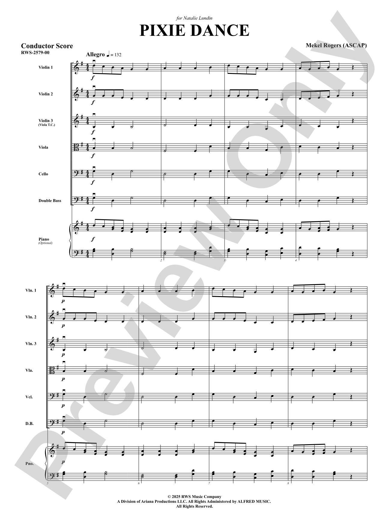 Pixie Dance: String Orchestra Conductor Score & Parts