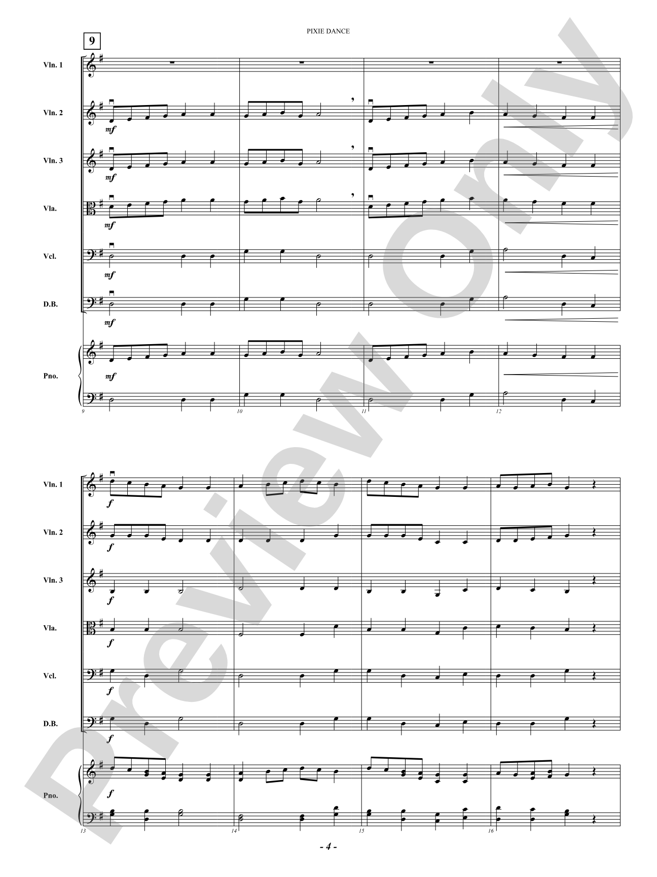 Pixie Dance: String Orchestra Conductor Score & Parts