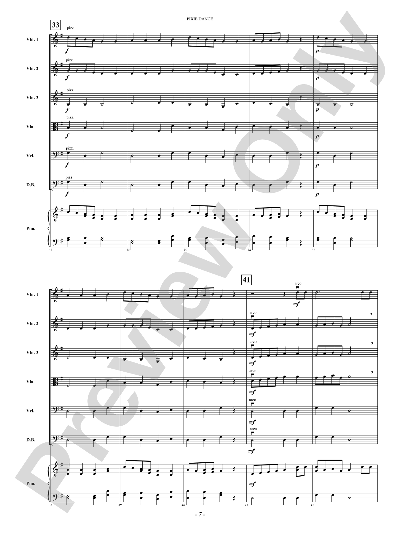 Pixie Dance: String Orchestra Conductor Score & Parts
