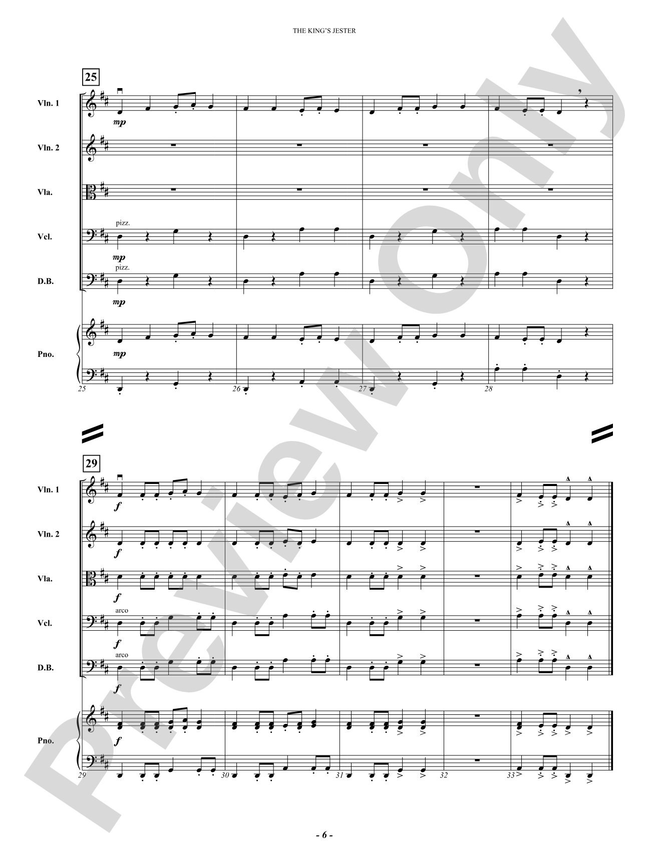 The King's Jester (Le Buffon): String Orchestra Conductor Score & Parts