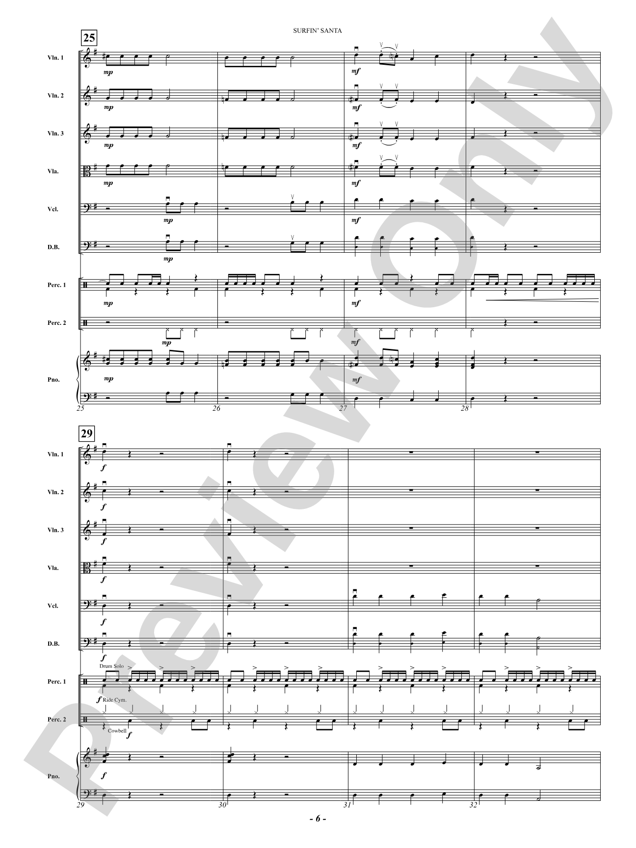 Surfin' Santa: String Orchestra Conductor Score & Parts