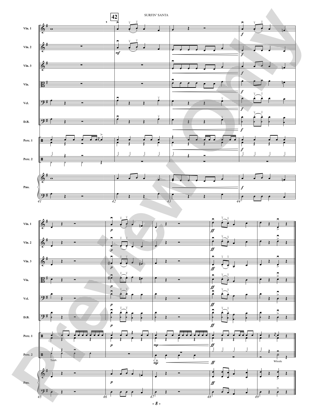 Surfin' Santa: String Orchestra Conductor Score & Parts