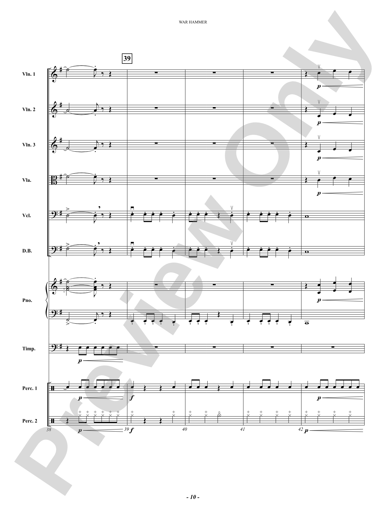 War Hammer: String Orchestra Conductor Score & Parts