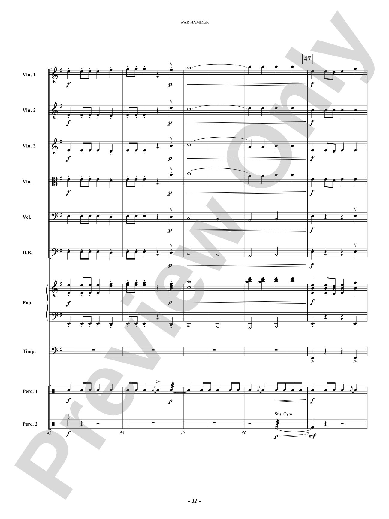 War Hammer: String Orchestra Conductor Score & Parts