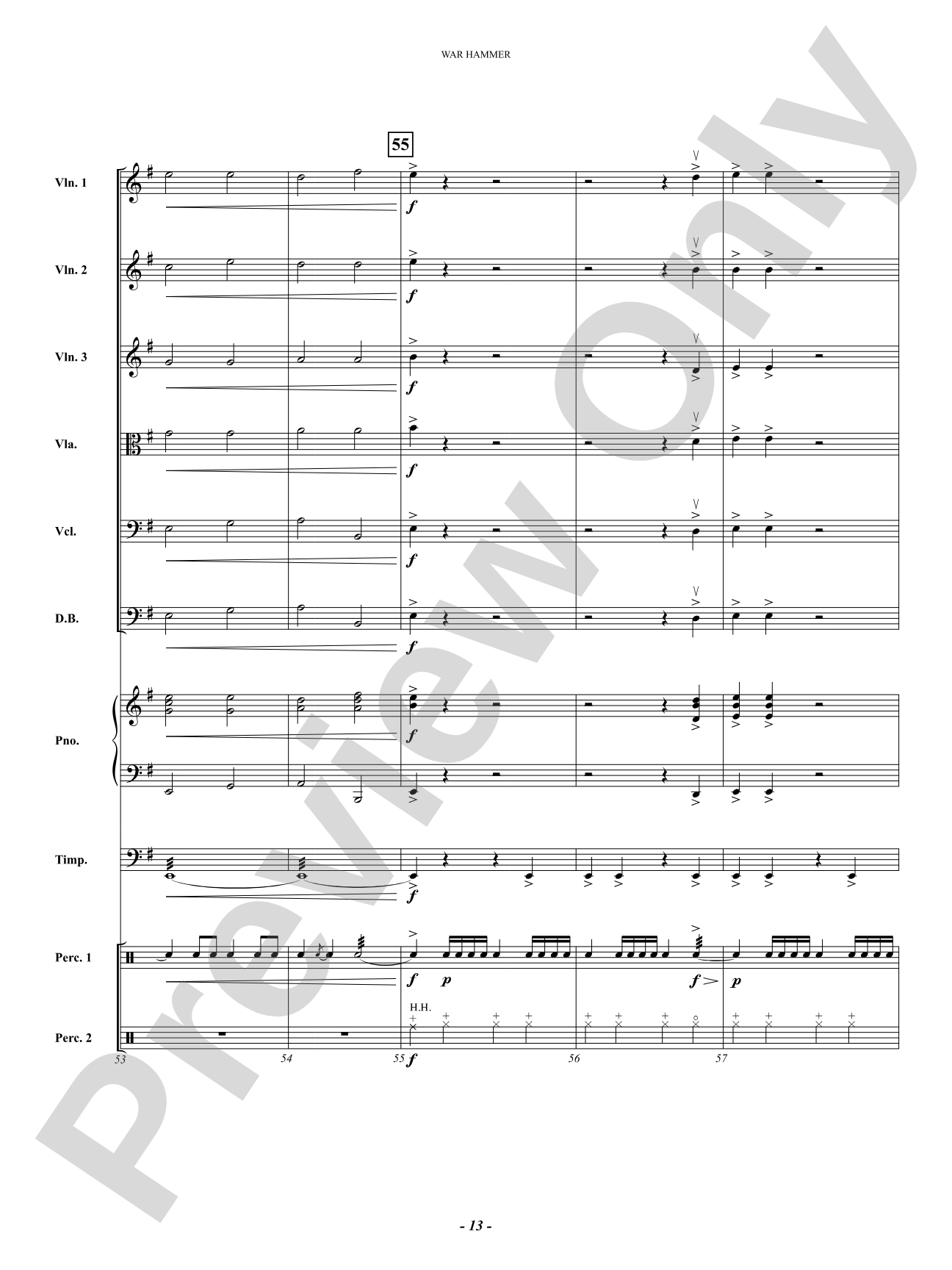 War Hammer: String Orchestra Conductor Score & Parts