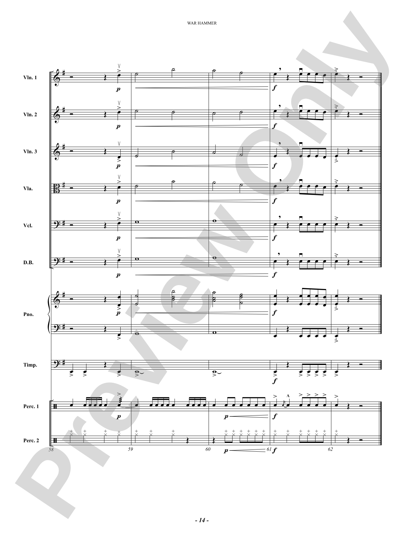 War Hammer: String Orchestra Conductor Score & Parts