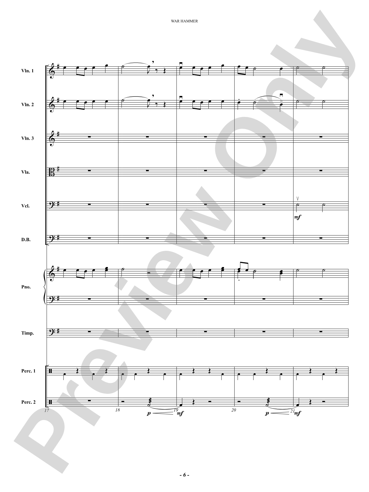 War Hammer: String Orchestra Conductor Score & Parts