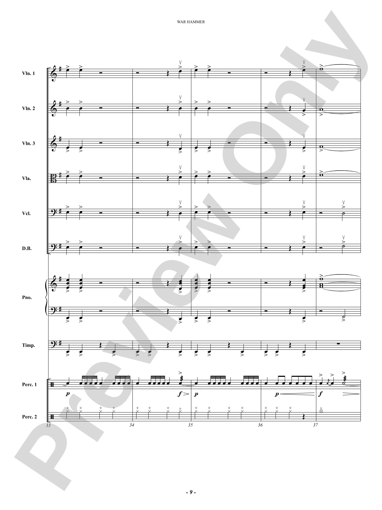 War Hammer: String Orchestra Conductor Score & Parts