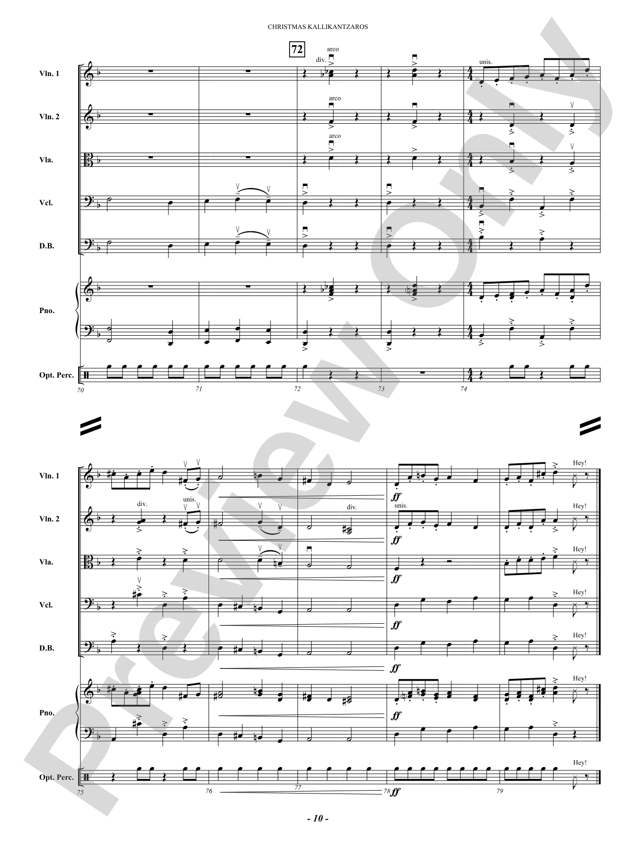 Christmas Kallikantzaros (Kal-li-KAN-dza-ros): String Orchestra Conductor Score & Parts