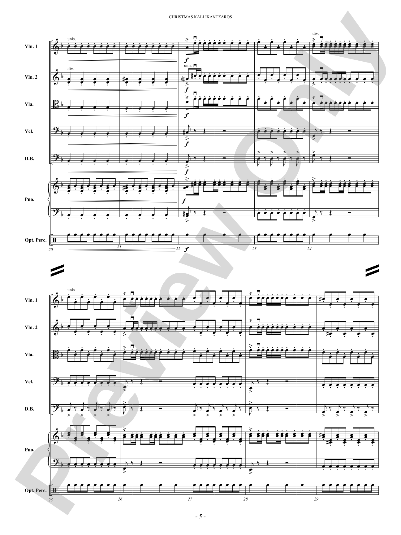 Christmas Kallikantzaros (Kal-li-KAN-dza-ros): String Orchestra Conductor Score & Parts
