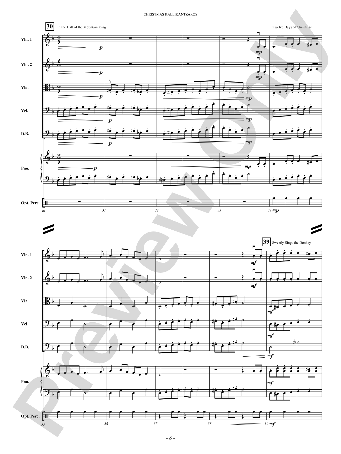 Christmas Kallikantzaros (Kal-li-KAN-dza-ros): String Orchestra Conductor Score & Parts