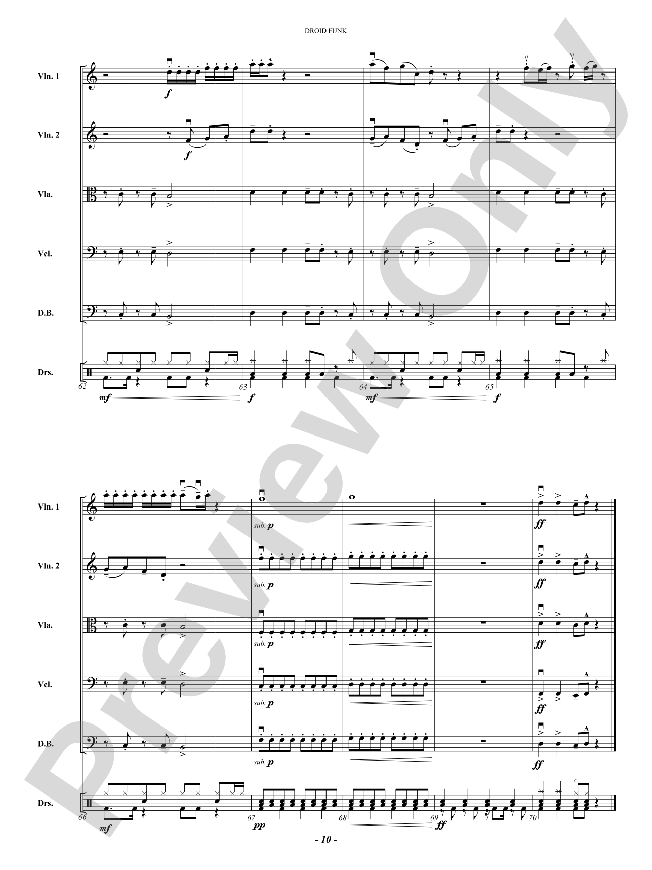 Droid Funk: String Orchestra Conductor Score & Parts
