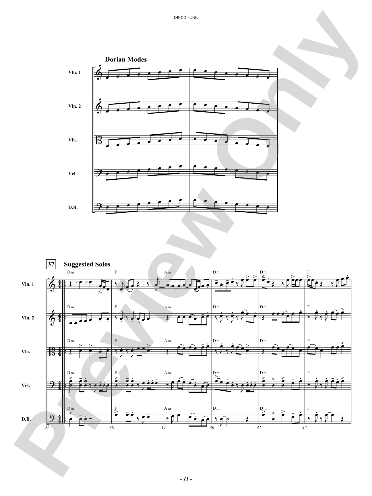 Droid Funk: String Orchestra Conductor Score & Parts