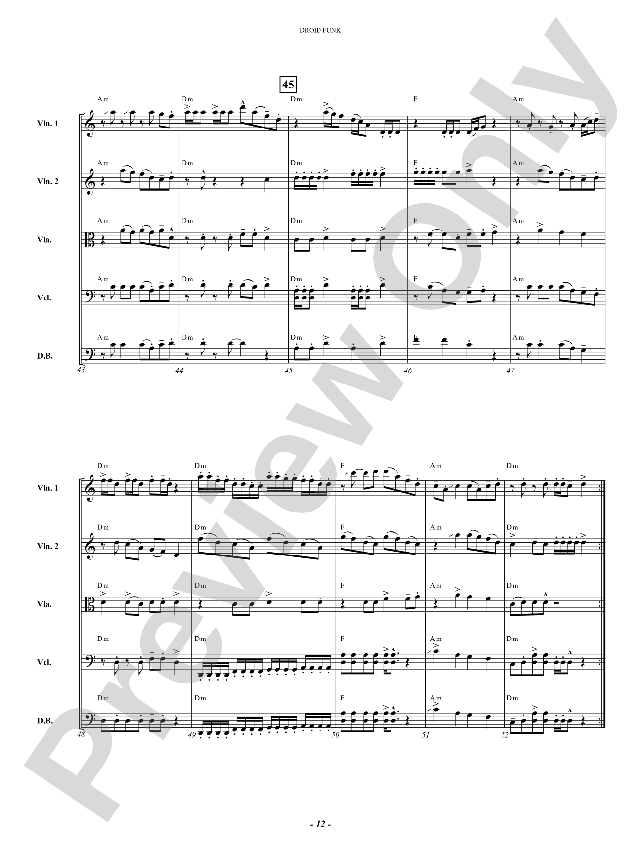 Droid Funk: String Orchestra Conductor Score & Parts