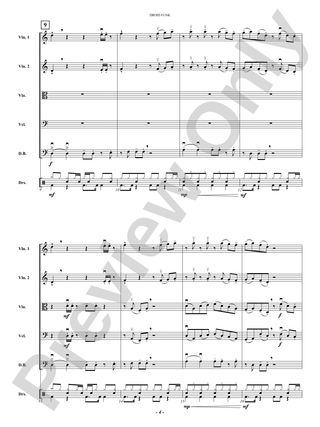 Droid Funk: String Orchestra Conductor Score & Parts