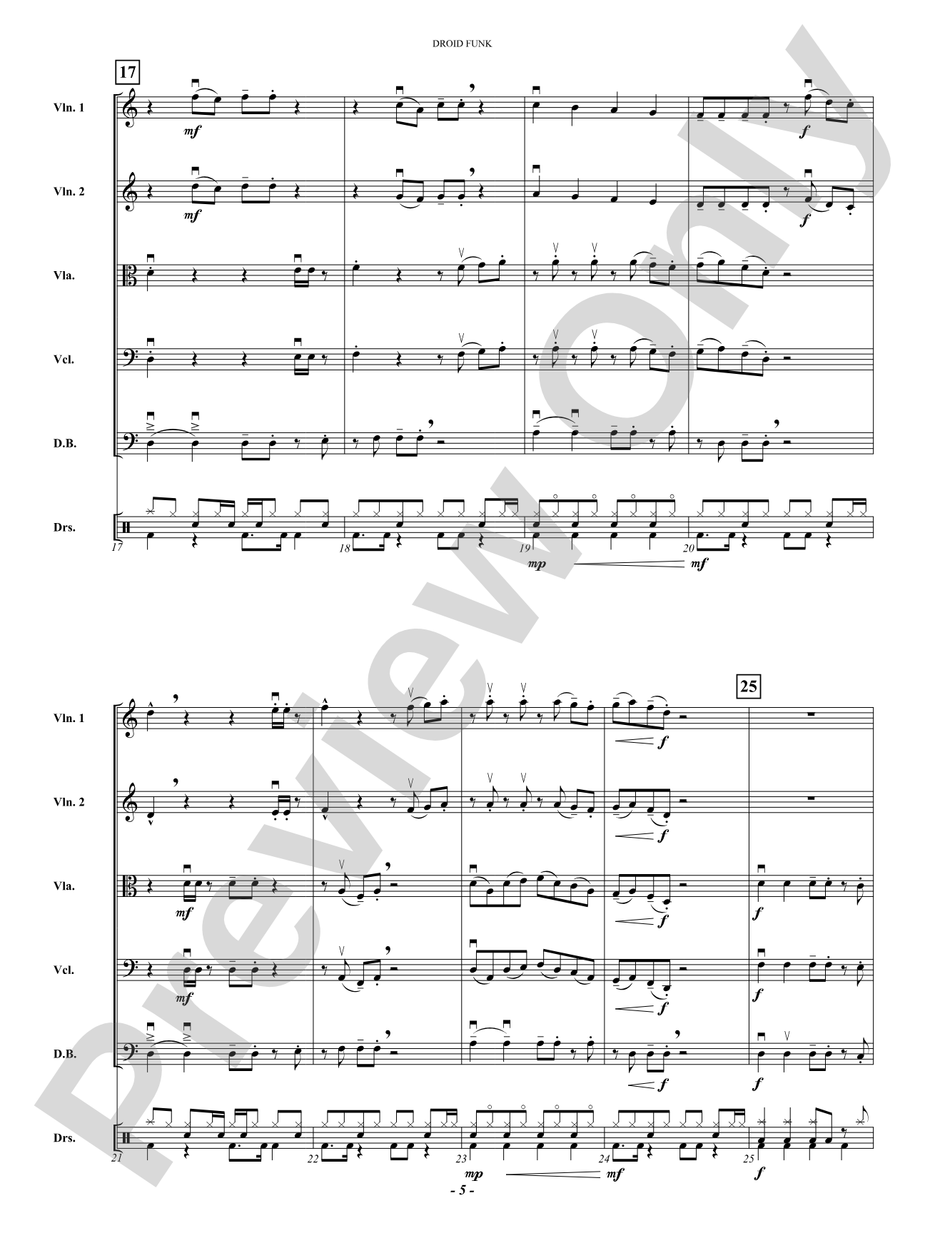Droid Funk: String Orchestra Conductor Score & Parts