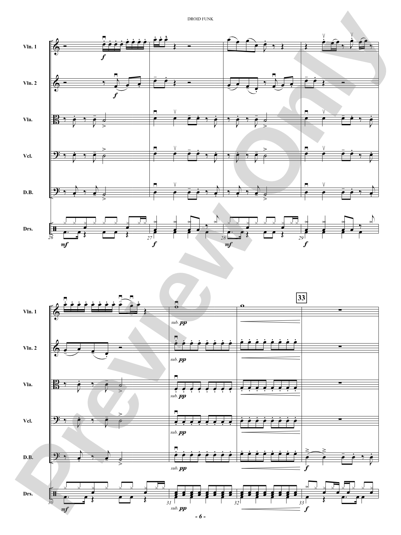 Droid Funk: String Orchestra Conductor Score & Parts