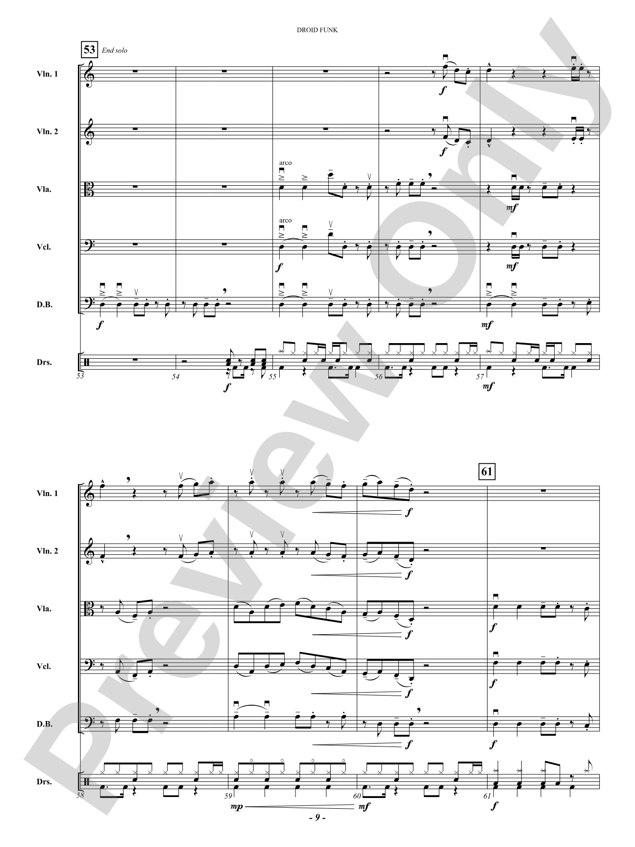 Droid Funk: String Orchestra Conductor Score & Parts