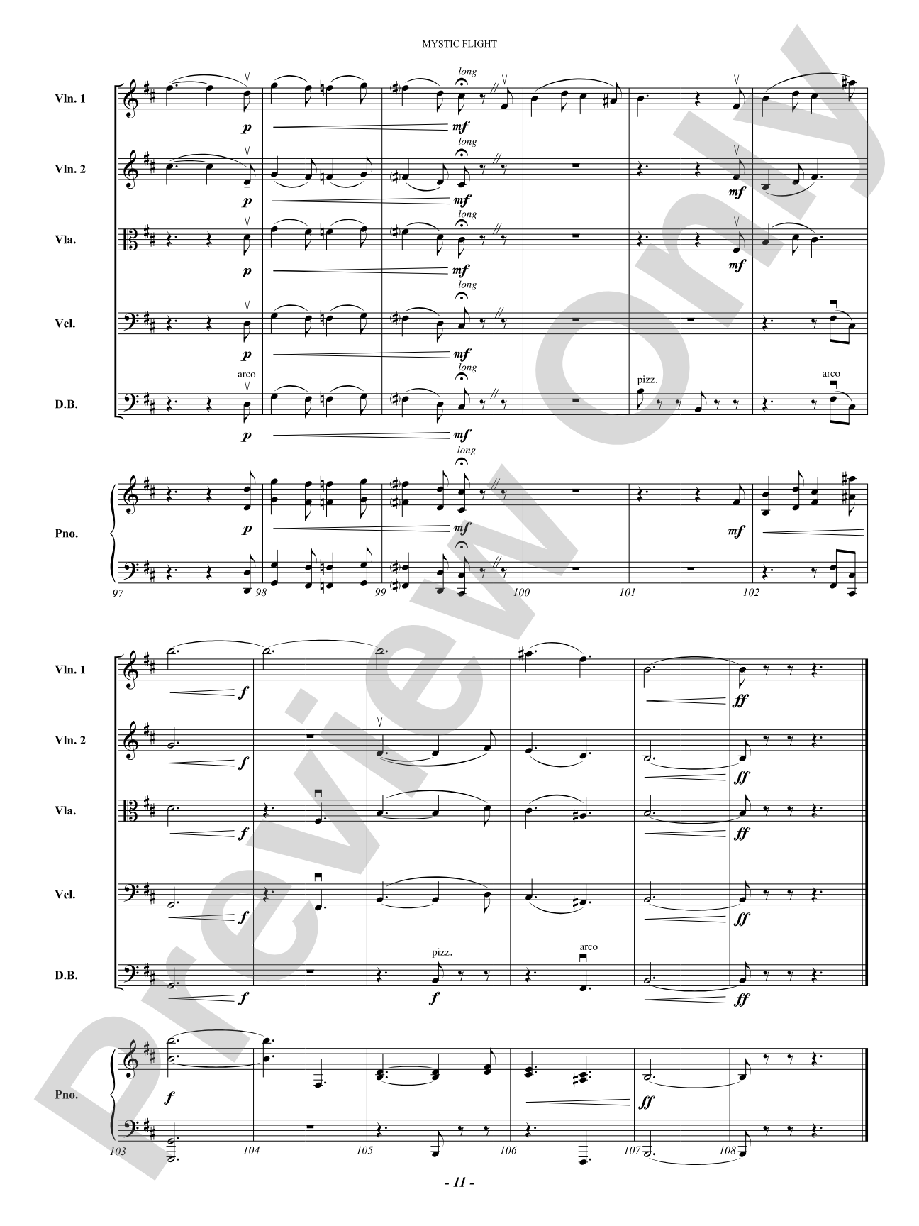 Mystic Flight: String Orchestra Conductor Score & Parts