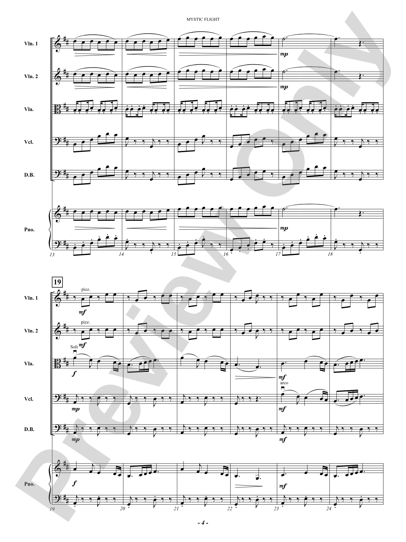 Mystic Flight: String Orchestra Conductor Score & Parts