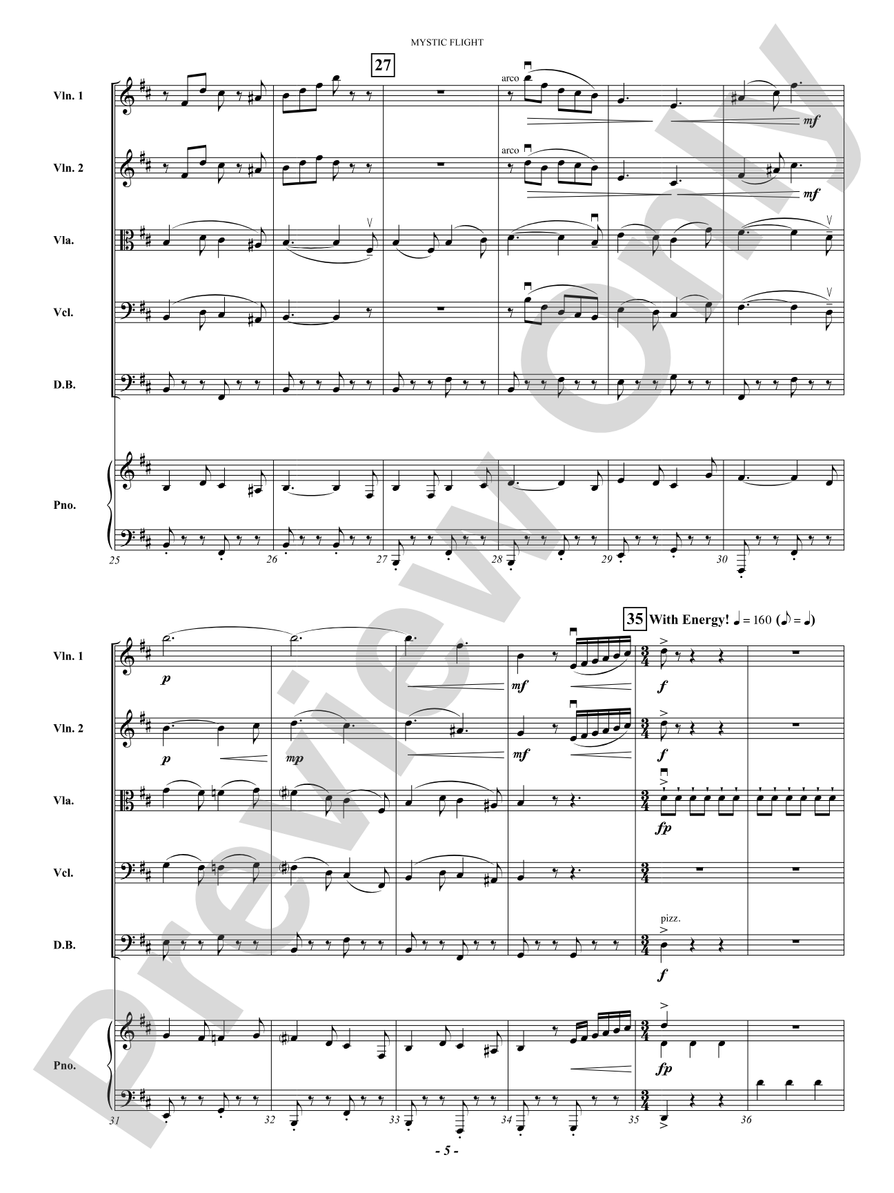 Mystic Flight: String Orchestra Conductor Score & Parts