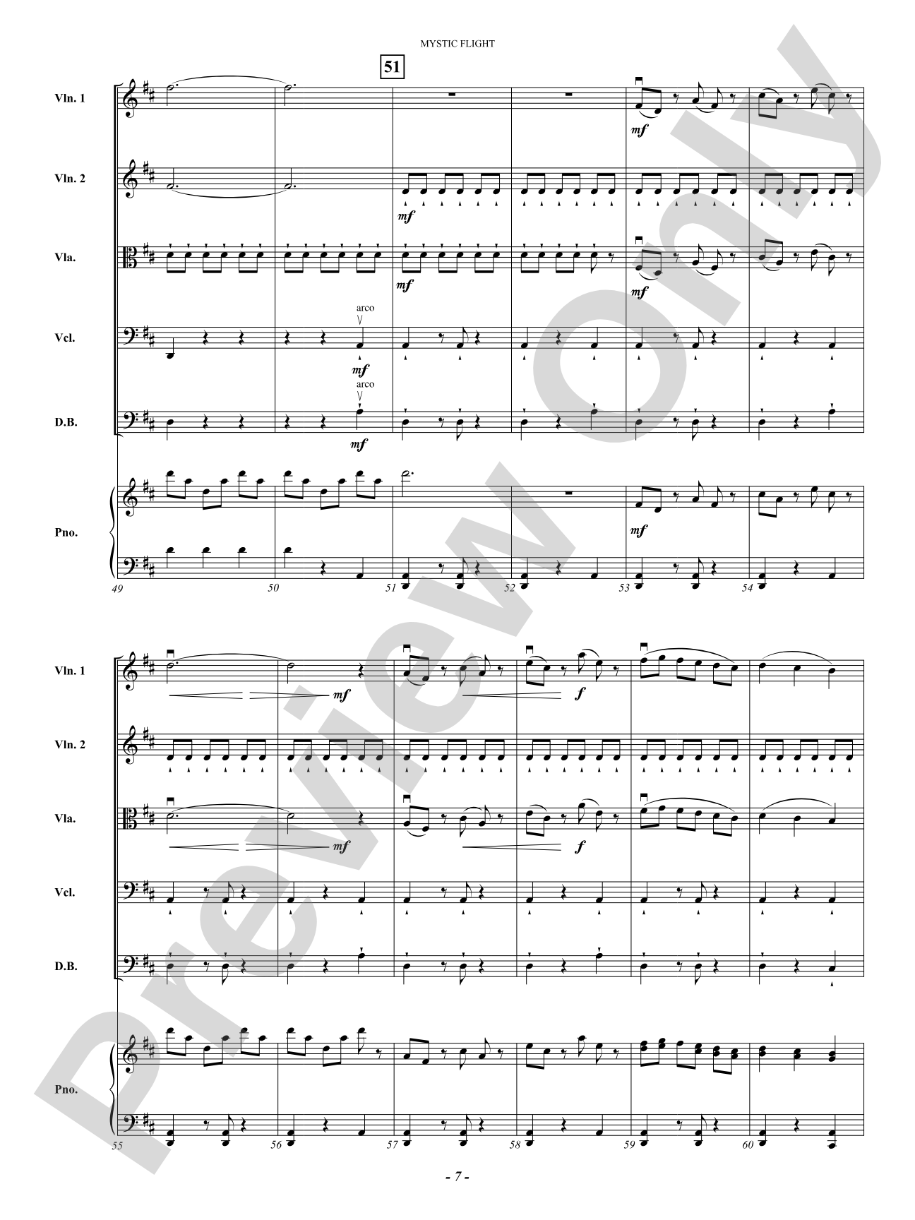 Mystic Flight: String Orchestra Conductor Score & Parts