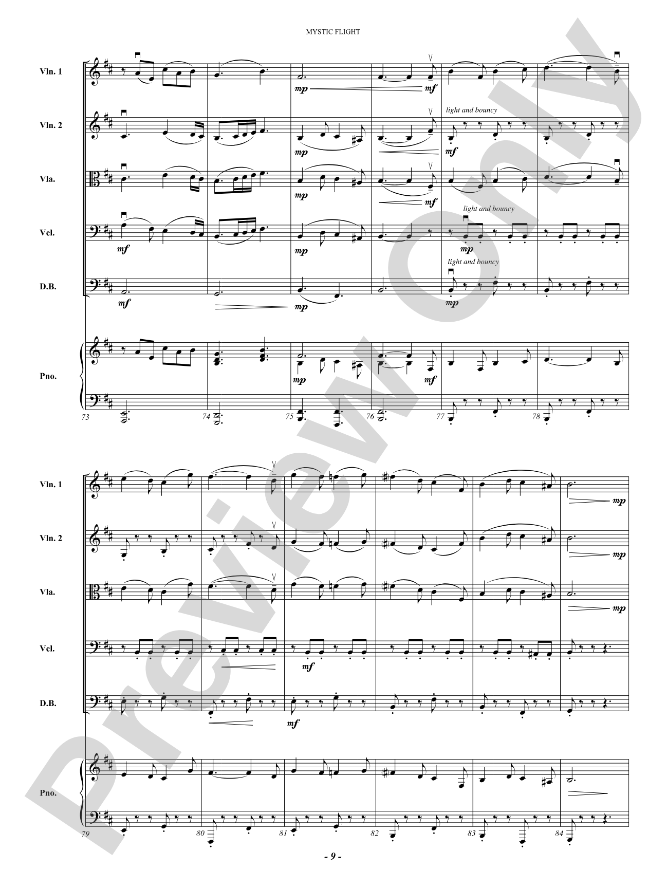 Mystic Flight: String Orchestra Conductor Score & Parts