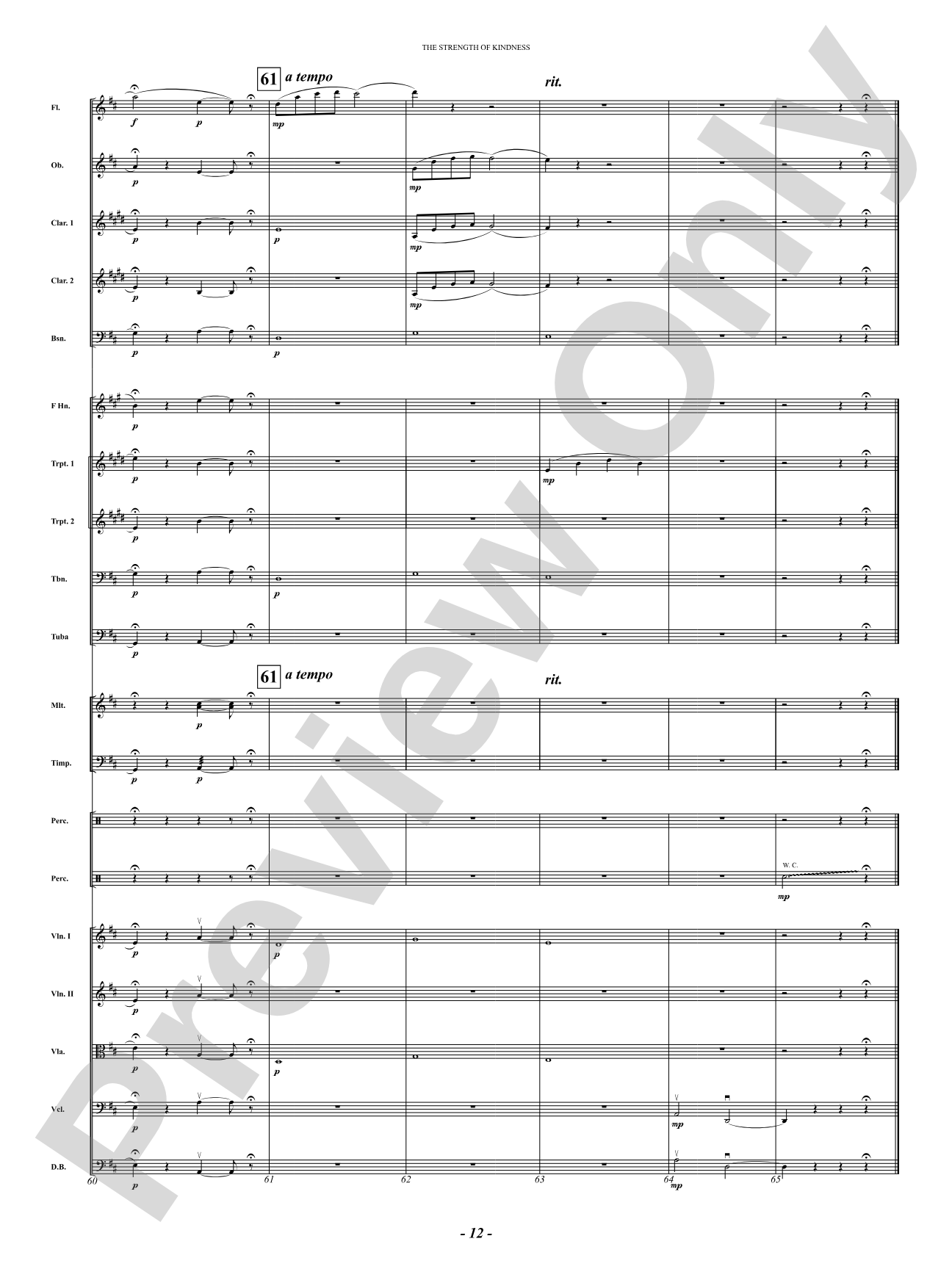 The Strength of Kindness: Full Orchestra Conductor Score & Parts