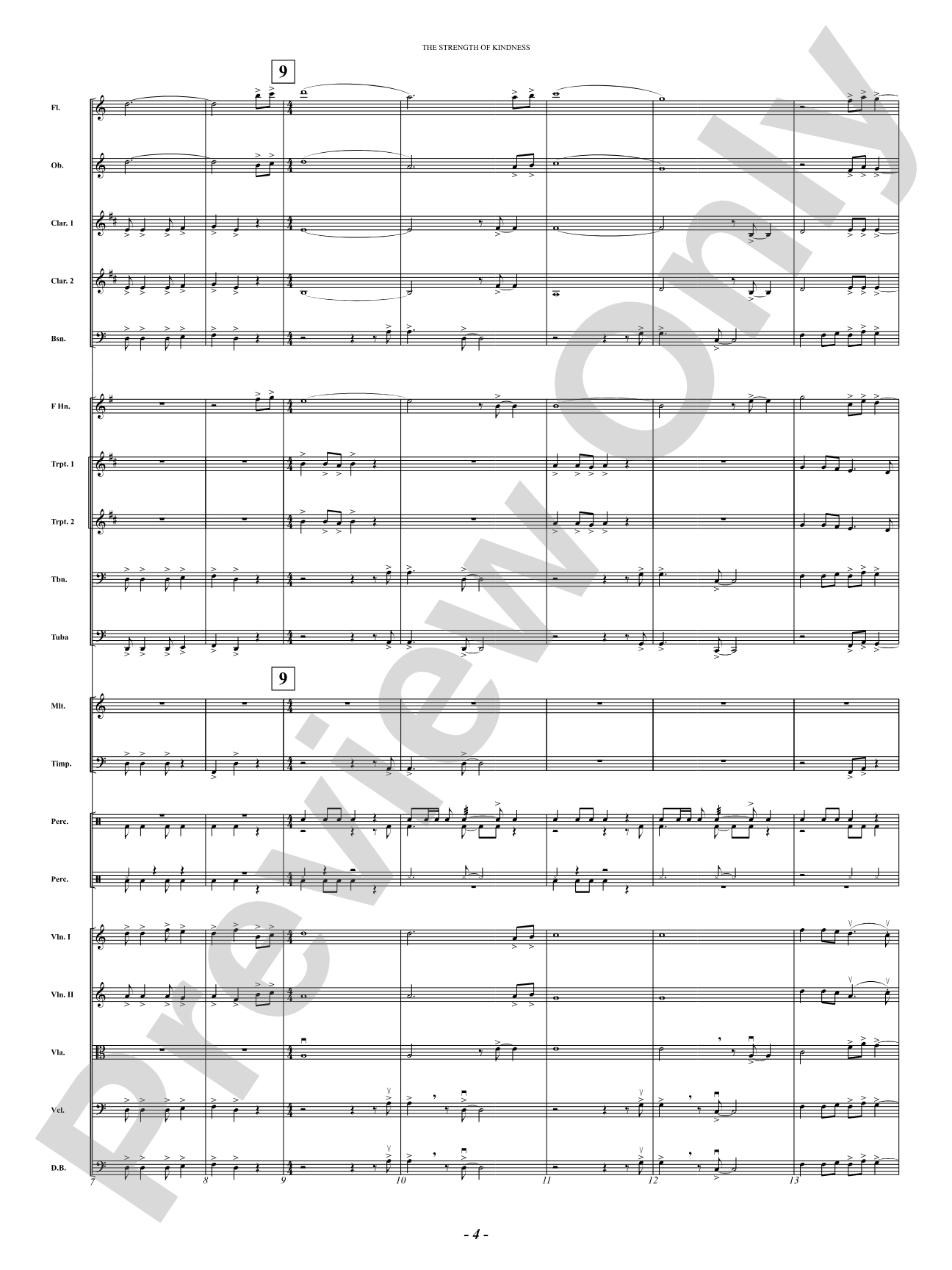 The Strength of Kindness: Full Orchestra Conductor Score & Parts